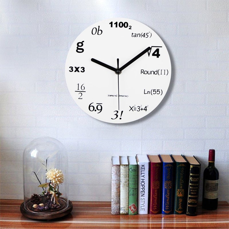 Timelike Math Clock, Unique Wall Clock Modern Design Novelty Maths Equation Clock - Each Hour Marked by a Simple Math Equation (12"(30CM)) - Image 5
